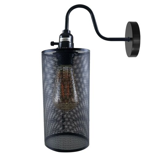 Vintage Industrial Wall Lights Fittings Indoor Sconce Black Metal Home Office Lamp Shade~1204 - Pattern 4 - Without Bulb