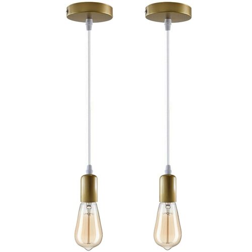 Modern Retro E27 Ceiling Pendant Holder Indoor Hanging Suspension Light Fitting Set~1206 - 2PCS - With Bulb