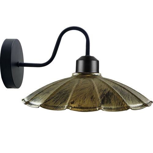 Vintage Industrial Antique Wall Sconces Metal Umbrella Shape Indoor Light~1214 - Brushed Brass - Without Bulb