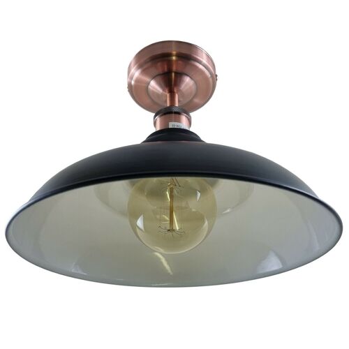 Vintage Ceiling Metal Light Modern Retro Industrial lighting Coffee Bar Indoor Fixtures~1218 - Curved Shape - With Bulb