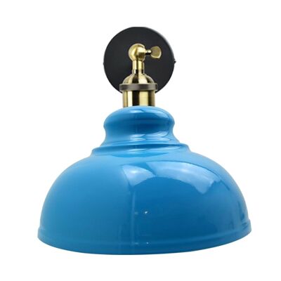 Modern Industrial Vintage Retro Loft Sconce Wall Light Lamp Fitting Fixture UK~1220 - Without Bulb - Blue