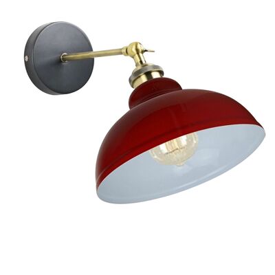 Moderne industrielle Vintage Retro Loft Sconce Wandleuchte Lampe Leuchte UK ~ 1220 – mit Glühbirne – rot