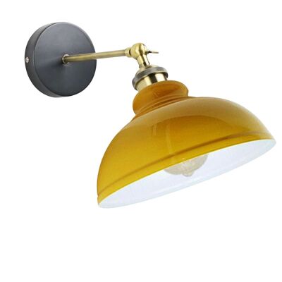 Moderne industrielle Vintage Retro Loft Sconce Wandleuchte Lampe Leuchte UK ~ 1220 – mit Glühbirne – gelb