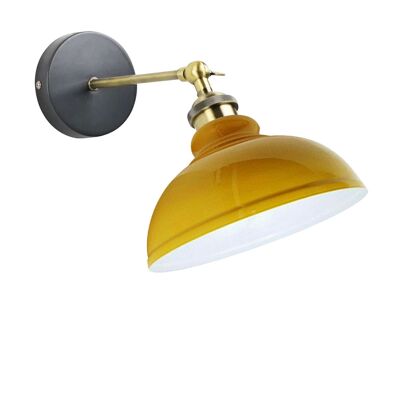 Aplique de pared industrial vintage retro loft moderno accesorio de montaje UK ~ 1220 - sin bombilla - amarillo