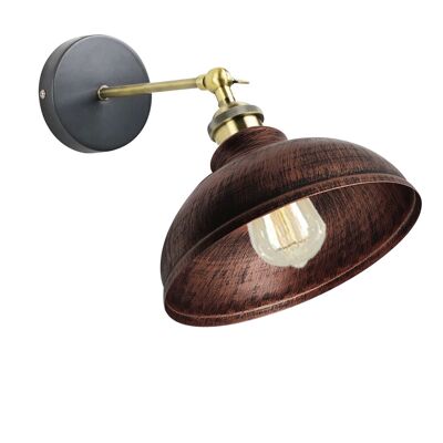 Modern Industrial Vintage Retro Loft Sconce Wall Light Lamp Fitting Fixture UK~1220 - With Bulb - Rustic Red