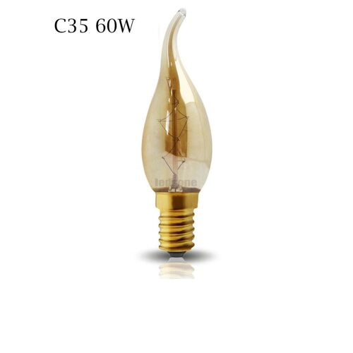 Vintage Retro C35 Candle Light Bulb Edison Filament Style 60W Candle Lamp~1224 - Pack 1