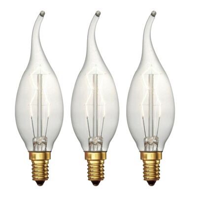 Lampadina a candela vintage retrò C35 Edison stile filamento lampada a candela 60W ~ 1224 - confezione da 3