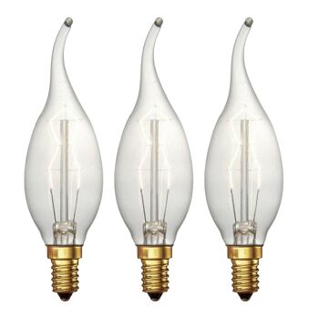 Vintage Retro C35 Candle Light Bulb Edison Filament Style 60W Candle Lamp ~ 1224 - Pack 3 1