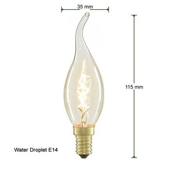 Vintage Retro C35 Candle Light Bulb Edison Filament Style 60W Candle Lamp ~ 1224 - Pack 3 3