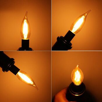 Vintage Retro C35 Candle Light Bulb Edison Filament Style 60W Candle Lamp ~ 1224 - Pack 3 6