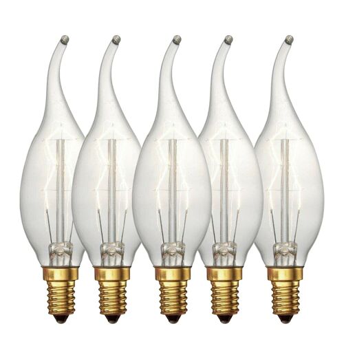Vintage Retro C35 Candle Light Bulb Edison Filament Style 60W Candle Lamp~1224 - Pack 5