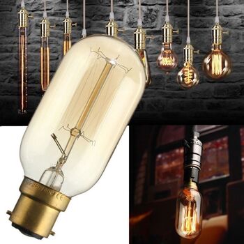 Vintage Filament Incandescent Edison Tall Bulb Dimmable B22 E27 Lumière industrielle décorative ~ 1225 - T45 E27 5