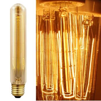 Vintage Filament Incandescent Edison Tall Bulb Dimmable B22 E27 Lumière industrielle décorative ~ 1225 - T45 E27 9