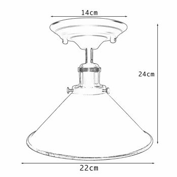 Plafonnier Vintage Shades Metal Shaded Design Indoor Lighting ~ 1227 - Blanc - Sans ampoule 6