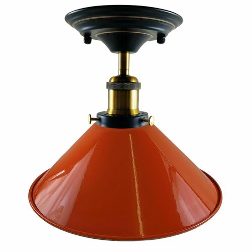 Vintage Ceiling Light Shades Metal Shaded Design Indoor Lighting~1227 - Orange - Without Bulb