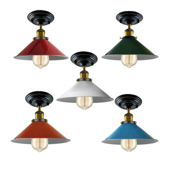 Plafonnier Vintage Shades Metal Shaded Design Indoor Lighting ~ 1227 - Orange - Avec ampoule 9