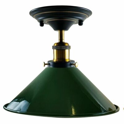 Tonos de luz de techo vintage Diseño de sombra de metal Iluminación interior ~ 1227 - Verde - Sin bombilla