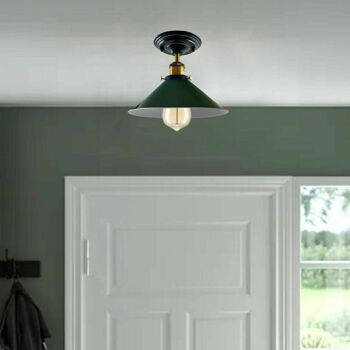 Plafonnier Vintage Shades Metal Shaded Design Indoor Lighting ~ 1227 - Vert - Avec ampoule 4