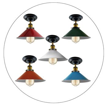 Plafonnier Vintage Shades Metal Shaded Design Indoor Lighting ~ 1227 - Jaune - Sans ampoule 2