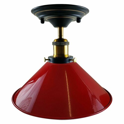 Vintage Ceiling Light Shades Metal Shaded Design Indoor Lighting~1227 - Red - Without Bulb