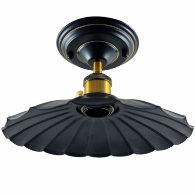 Abat-jour de cuisine en métal pour plafond, rétro moderne, éclairage intérieur vintage ~ 1230 - Noir - Sans ampoule