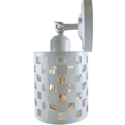 Industrial Vintage Retro Wall Mounted White Light Fitting Metal lamp Shade Indoor Wall Light for Bedroom, Dining Room, Kitchen~1231 - Pattern D - With Bulb