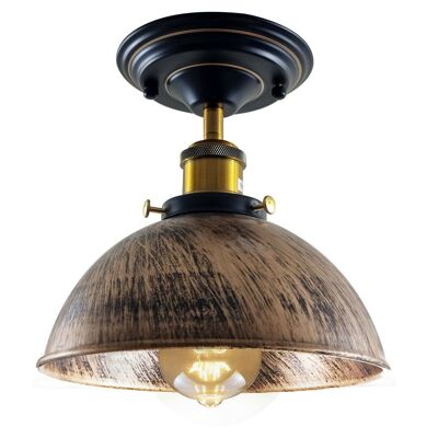Vintage Pendant Ceiling Lights Industrial Flush Mount Dome Lamp Shade~1234 - Brushed Copper - Yes