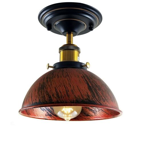 Vintage Pendant Ceiling Lights Industrial Flush Mount Dome Lamp Shade~1234 - Rustic Red - Yes