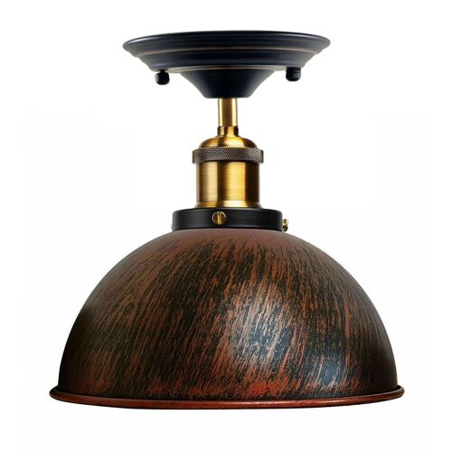 Vintage Pendant Ceiling Lights Industrial Flush Mount Dome Lamp Shade~1234 - Rustic Red - No