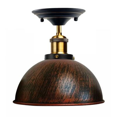 Vintage Hängeleuchten Industrielle Unterputz-Kuppellampenschirm ~ 1234 - Rustikales Rot - Nr