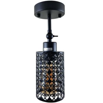 Moderne Vintage Industriel Rétro Applique Murale Noir Applique Avec Barrel Cage Lampe Luminaire UK ~ 1237 - Avec Ampoule - Modèle 4 3