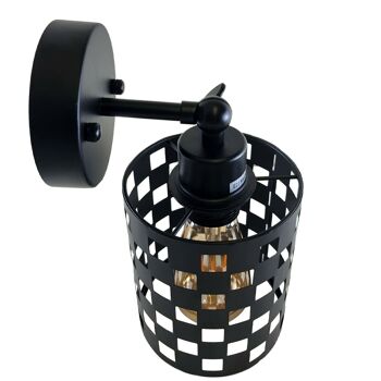 Moderne Vintage Industriel Rétro Applique Murale Noir Applique Avec Barrel Cage Lampe Luminaire UK ~ 1237 - Avec Ampoule - Modèle 4 6
