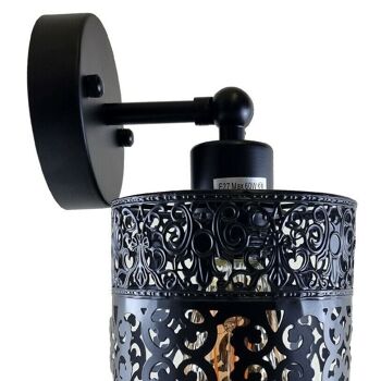 Moderne Vintage Industriel Rétro Applique Murale Noir Applique Avec Barrel Cage Lampe Luminaire UK ~ 1237 - Avec Ampoule - Modèle 4 10