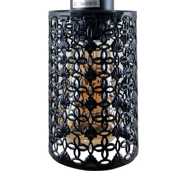 Applique murale noire rétro industrielle vintage moderne avec lampe à cage cylindrique UK ~ 1237 - Sans ampoule - Modèle 2 4