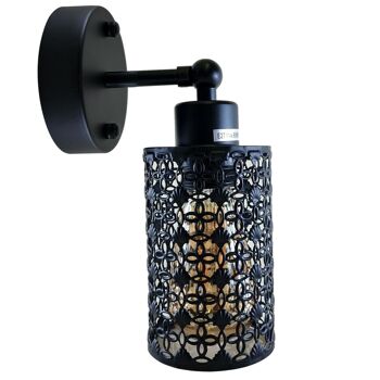 Moderne Vintage Industriel Rétro Applique Murale Noir Applique Avec Barrel Cage Lampe Luminaire UK ~ 1237 - Sans Ampoule - Modèle 1 1