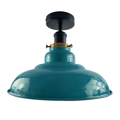 Lampada da soffitto industriale moderna vintage da incasso a forma di metallo con paralume per interni per camera da letto, cucina, soggiorno e sala da pranzo ~ 1238 - senza lampadina - blu