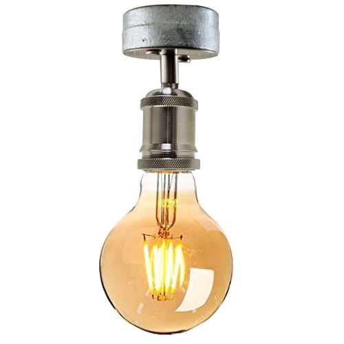 Vintage Industrial Pendant Light Galvanized Pipe Ceiling Light Fitting Metal Lamp Fixture For Hotel, Restaurants, Bar, Dining Room, Garage~1239 - Single Light - With Bulb