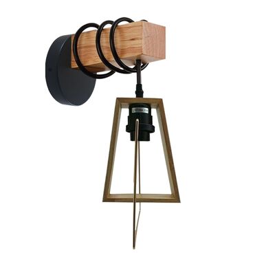 Aplique de pared de madera industrial retro vintage moderno accesorio de lámpara ~ 1240 - sin bombilla