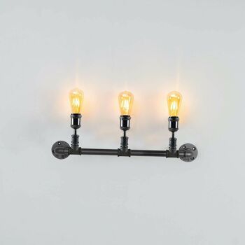 Vintage Industrial Pipe Light Rustic Wall Steampunk Metal Wall Light kits ~ 1243 - Single Light - Oui 7