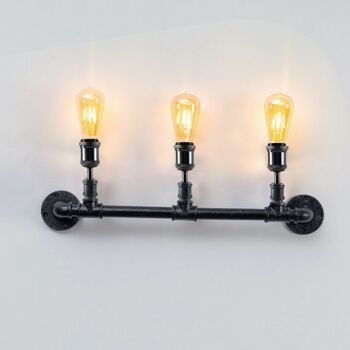 Vintage Industrial Pipe Light Rustic Wall Steampunk Metal Wall Light kits ~ 1243 - Lumière simple - Non 9