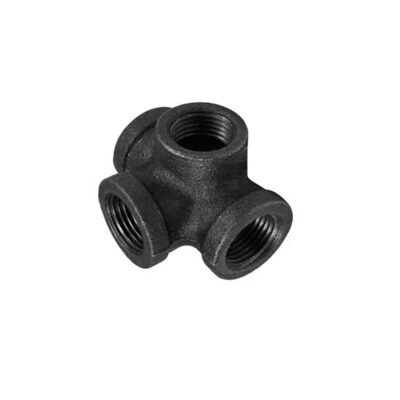 BLACK MALLEABLE IRON PIPE FITTING BSP 3/4" - JOINT CONNECTORS~1247 - 4-way connector