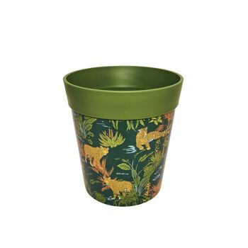 Léopards de la jungle, pots plastique intérieur/extérieur 22cm x 22cm 1