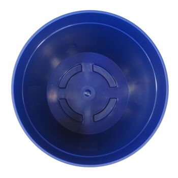 plastique bleu, motif plume de paon, pot intérieur/extérieur moyen 22cm 6