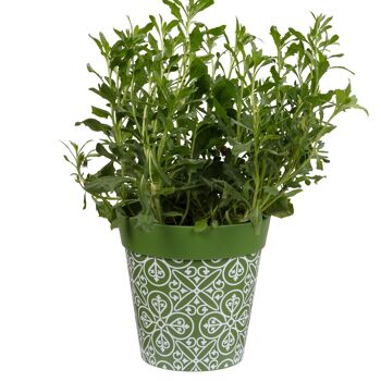 Pot extérieur/intérieur 'Maroc Tile' moyen 22cm en plastique vert 7