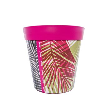 motif feuille de palmier en plastique rose, grand pot intérieur/extérieur de 25 cm 3