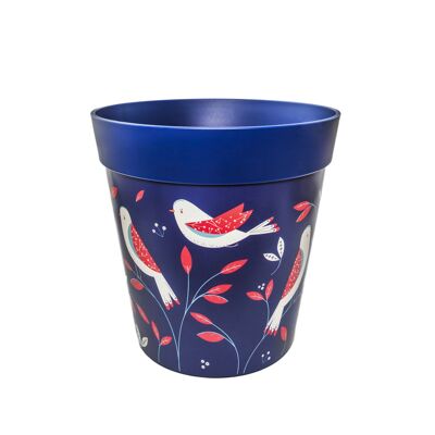 vaso blu da interno/esterno da 25 cm "posizionamento uccelli".