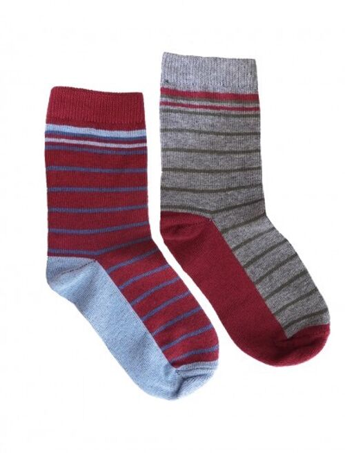 iN ControL 2pack STRIPE socks bordeaux/grey