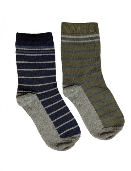 iN ControL 2pack STRIPE socks navy/khaki