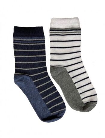 iN ControL 2pack STRIPE chaussettes marine/blanc 1