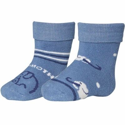 887 2pack newborn socks antislip ELEPHANT blue
